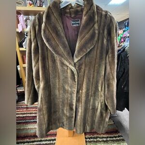 Sold- Terry Lewis Y2K Brown Faux Fur Coat